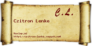 Czitron Lenke névjegykártya